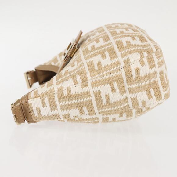 FENDI Zucca Canvas Shoulder Bag Straw Beige Gold - Picture 5 of 13